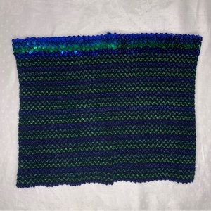 Vintage Avon Fashions Sequin Tube Top Blue Purple One Size Stretch Shiny